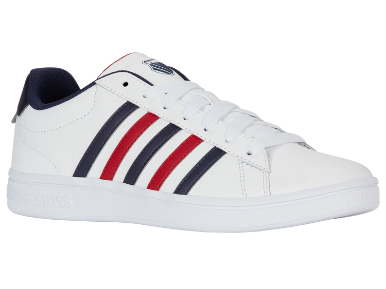 04413-983-M | COURT TIEBREAK II | WHITE/PEACOAT/SAMBA RED
