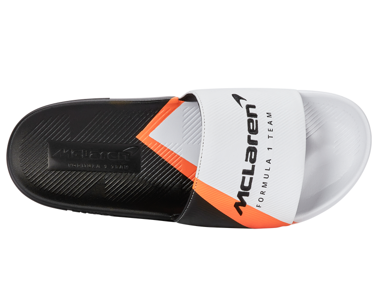 04422-196-M | SLIDE SANDAL X MCLAREN F1 TEAM | WHITE/BLACK/PAPAYA