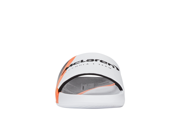 04422-196-M | SLIDE SANDAL X MCLAREN F1 TEAM | WHITE/BLACK/PAPAYA