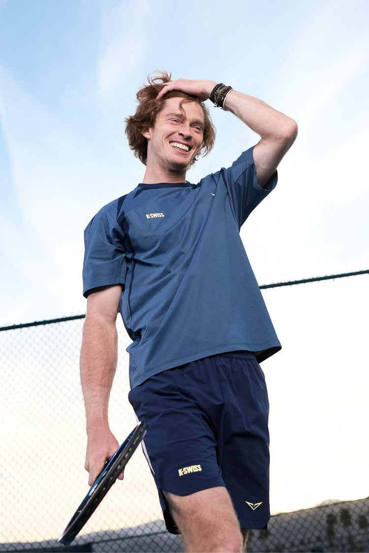 1012020-417 | RUBLEV US OPEN SHIRT | BLUE/YELLOW