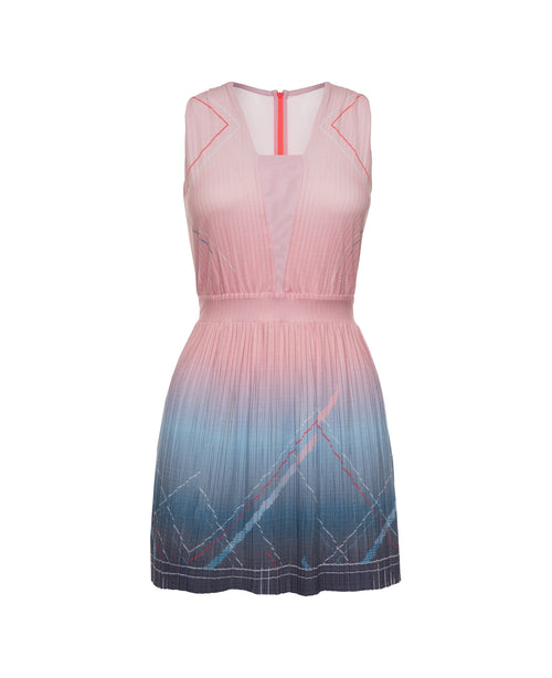 196046-466 | DEEP V PLEATED DRESS | SILVERLAKE BLUE