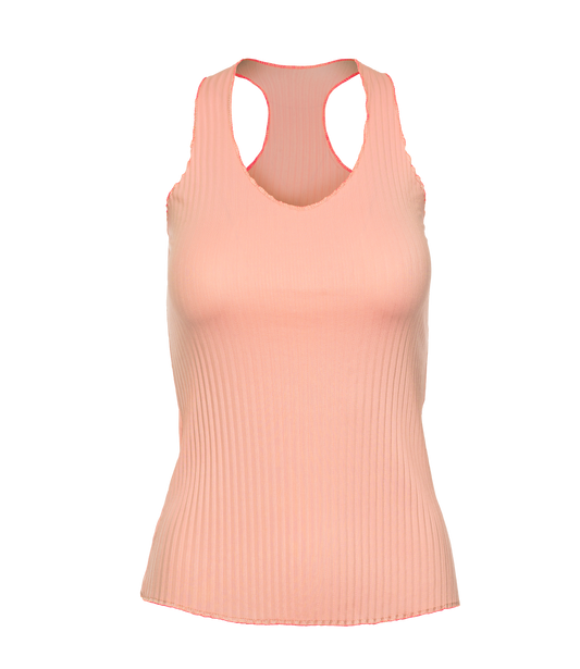 196053-815 | PLEATED V-NECK TANK | PEACH